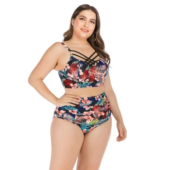 Bikini uzvalks dāmas plus lieluma peldkostīmu neatkarīgu divdaļīga Biquini peldkostīmu seksīgā lielo krūšu push augstas krūšturis sadalīt Mujer peldkostīmu