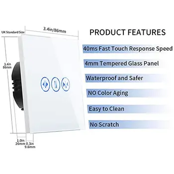 Bingoelec WIFI Aizkaru Touch Slēdzi, Bezvadu Tālvadības RF 433.92 MHZ Sienas Slēdzi Kristāla Stikla Paneli Smart Home Eksponēšanas Slēdzis