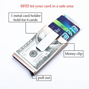 BISI GORO 2020 Vīrieši Sievietes Kartes Turētāju Slim Alumīnija ID Kredīta Gadījumā Nauda RFID Pretbloķēšanas Metāla Seifu Ceļojuma Mini Seifs Automātiskā