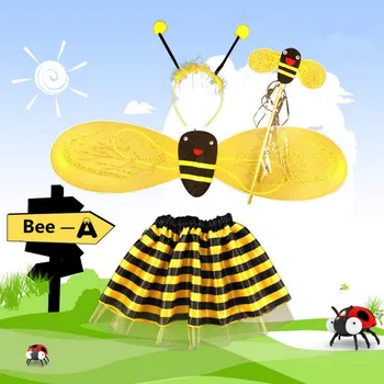 Bišu Spārni Antenas Galvas Pasaku Zizli Svārki, Kostīms Noteikt Darbības Aksesuārus Meitenes Princese Dāvanas Puse Kleita Apdare Purima