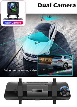 Bluavido Dual 1080P Auto Spoguļi DVR Kamera ar Radaru Parktronic Sistēma 10 collu Auto video Reģistrators Loop Ierakstīšanas Nakts Redzamības