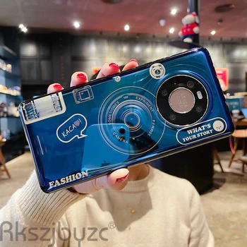 Blue Ray Kameras Statīva Turētājs Gadījumos Huawei P30 P20 Pro P10 Lite P9 Nova 4 3 3i Mīksta Silikona Vāks Mate 8 9 10 20 Coque