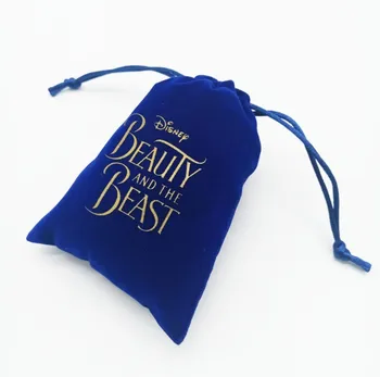 Blue Velvet Dāvanu Maisiņu ar zelta logo 5x7cm 7x9cm 9x12cm baru 50 Grims, Rotaslietas Aukliņu Maisiņi