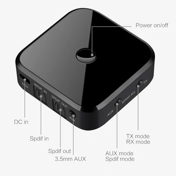 Bluetooth 5.0 HD Audio Raidītājs Uztvērējs Atbalsta 3,5 mm AUX SPDIF Ciparu TV, Bezvadu Adapteris