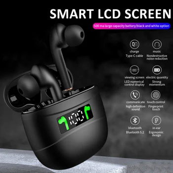 Bluetooth 5.2 Austiņas TWS Bezvadu Austiņas Sporta Earbuds Austiņas Ar Mic, Lai Smart Tālrunis, Lai Xiaomi Samsung, Huawei LG