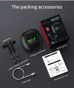 Bluetooth 5.2 Austiņas TWS Bezvadu Austiņas Sporta Earbuds Austiņas Ar Mic, Lai Smart Tālrunis, Lai Xiaomi Samsung, Huawei LG