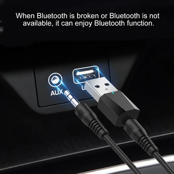 Bluetooth Adapteris 3,5 mm Jack USB Automašīnas Komplektu Dongle ar Datoru, Bezvadu Mūzikas Austiņas Bluetooth Skaļruni USB 4.2 Audio Uztvērējs