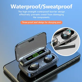 Bluetooth Bezvadu Austiņas ar Mic Sporta Ūdensizturīgs TWS Bluetooth Austiņas Touch Kontroli, Bezvadu Austiņām Earbuds Tālruni
