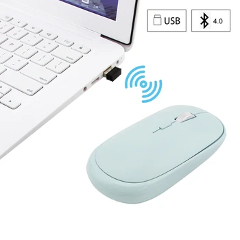 Bluetooth Bezvadu Datora Pele Optiskā Ergonomisks Mause 1600DPI PC Office Home Pelēm, USB BT Dual Režīmā Rozā Pelēm Meiteni Klēpjdators