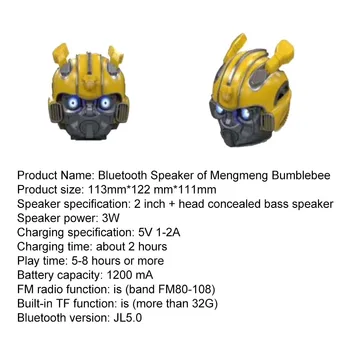 Bluetooth skaļruņi transformatori Kamene jauno radošo karikatūra bezvadu tīkla karte mini āra maza maza akustika
