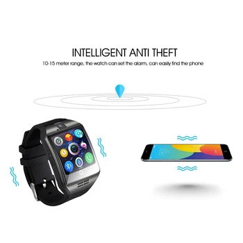 Bluetooth Smart pulksteņi Q18 SmartWatch Atbalsta Sim TF Kartes ip67 Passometer Kamera, Android vai IOS Tālrunis Saprātīga skatīties
