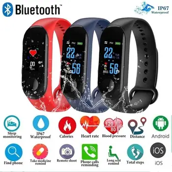 Bluetooth Smart Skatīties asinsspiediens M3 Fitnesa Tracker Skatīties IP67 Peldēšana Ūdensizturīgs GPS Tracker Sirds ritma Monitors Smartband
