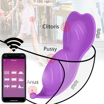 Bluetooth Tauriņš Valkājamas Dildo Vibrators Sievietēm Bezvadu APP Tālvadības pulti, Vibrācijas, Stilbbikses Seksa rotaļlietas Pāris Seksa Veikals