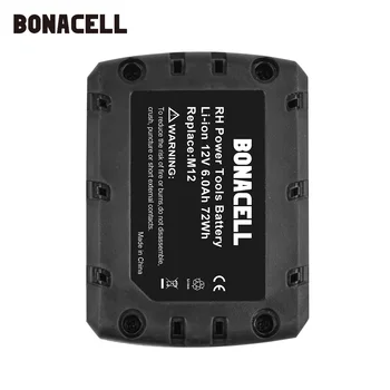Bonacell 6000mAh 12V Jaudas Instruments, Uzlādējamās Li-ion Baterijas Nomaiņa Baterijas Milwaukee M12 C12 WS M12 IS L10