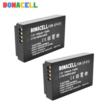 Bonacell LP-E12 LPE12 Digitālā kamera, Li-ion Battery For Canon EOS M50, EOS M100,100D Skūpsts X7 Nemiernieku SL1