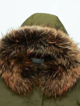 BOSIDENG sieviešu ziemas lielas dabīgās kažokādas apkakli kapuci dāmas dūnu jaka jaunu sabiezēt silts, ūdensizturīgs ilgi uz leju, mētelis B80141020