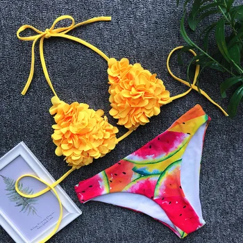 Brazīlijas Biquini Mujer Vilkt Gabalu Bikini Komplekts 2020. Gadam Seksīgi Peldkostīmi Sieviešu Peldkostīms Pavada Peldkostīmu Pludmali, Valkāt Peldēt Drukāt