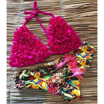 Brazīlijas Biquini Mujer Vilkt Gabalu Bikini Komplekts 2020. Gadam Seksīgi Peldkostīmi Sieviešu Peldkostīms Pavada Peldkostīmu Pludmali, Valkāt Peldēt Drukāt