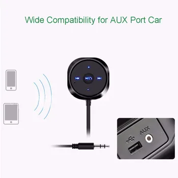 Brīvroku Automašīnas Komplekts Bezvadu A2DP Stereo Mūzikas Uztvērējs, 3,5 mm AUX Audio Uztvērējs, Bluetooth 4.0 2.1 USB Automašīnas Lādētājs Atbalsta SiRi