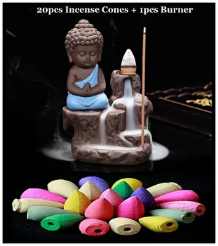 Buda Keramikas Degļu Radošo Mājas Dekoru Mazais Mūks Mazo Budu Vīraka Kvēpināmais Trauks Sālsūdenim Vīraks Degļu Lietošanai Mājās, Tējnīca,
