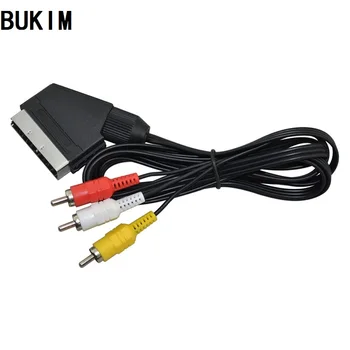 BUKIM 1 Gabals Augstas Kvalitātes 1.8 m/6Feet RGB Scart Uz 3 RCA Audio / Video Kabelis NES uz FC