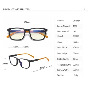 Bērni Anti Zilā Gaisma Brilles Modes Brilles Bērniem, Tuvredzība, Tālredzīgs TR90 Mīksts Rāmis Ar Priscription Zēni Meitenes Izvēlēties Brilles