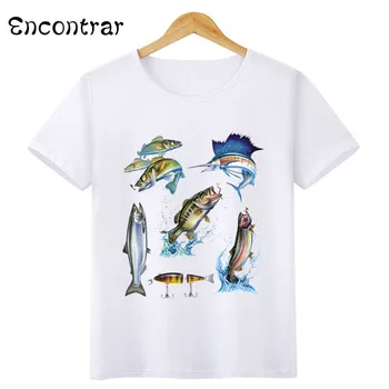 Bērni Visu Veidu Zivis, Dizains, T Krekls Zēniem/Meitenēm Gadījuma Īsām Piedurknēm Topi Bērnu Smieklīgi Cool T-Krekls,HKP900