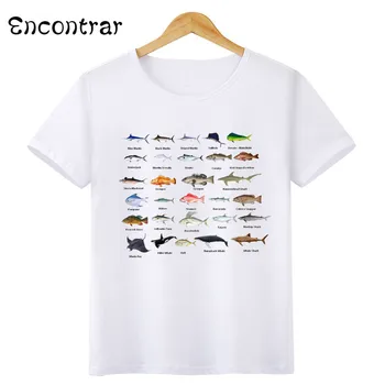 Bērni Visu Veidu Zivis, Dizains, T Krekls Zēniem/Meitenēm Gadījuma Īsām Piedurknēm Topi Bērnu Smieklīgi Cool T-Krekls,HKP900