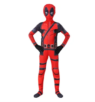 Bērniem Cosplay Deadpool Kostīms Bērniem Deadpool Supervaroņa Kostīmu, Masku, Tērpu Kombinācija Bodysuit Halloween Party Kostīms Zēns Meitene