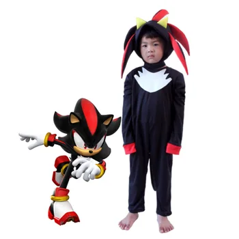 Bērniem Sonic Cosplay Kostīmu Halloween Melns uzvalks Bērniem Karnevāla Puse Uzvalks Saģērbt Halloween Karnevāla Kostīmi