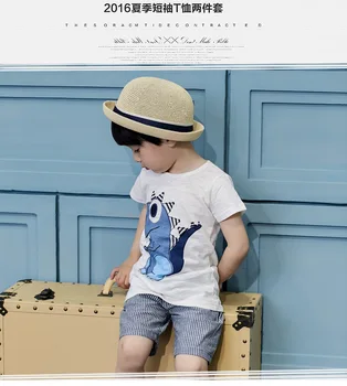 Bērnu Apģērbu Komplekti Toddler Zēns Vasaras Apģērbu Dinozauru Bērnu Apģērbs, T-krekls + Šorti Uzvalki 2 3 4 5 6 7 8 9 Gadi