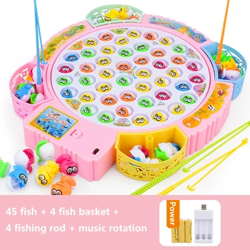Bērnu elektriskie rotācijas zvejas rotaļlietas agrīnās izglītības mūzikas magnētisko zivju bērni ir dāvana divējāda lietojuma zvejas izglītības rotaļlieta