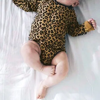 Bērnu Jumpsuit Unisex Garām Piedurknēm Bodysuit Rudenī Jauno Leopard Banānu Varavīksnes Modelis Onesie Zīdaiņu Kokvilnas Apģērbs