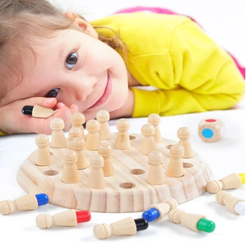 Bērnu Koka Atmiņas Spēles Stick Šaha Spēle Fun Bloķēt Galda Spēli Izglītības Krāsu Kognitīvās Spējas Rotaļlieta Bērniem