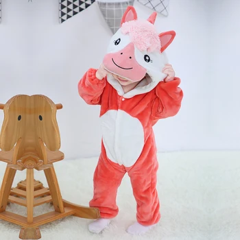 Bērnu Kombinezonus Baby Girl Apģērbu Unicorn Kigurumi Bērniem Onesie Anime Mērkaķis Cosplay Kostīmu Jauno Dzimis Zēns Flaneļa Pidžamas Jumpsuit