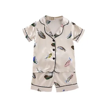 Bērnu Pidžamas Komplekts Bērniem Zēni Meitenes apakšveļa & sleepwears Tērpiem Kopa ar Īsām Piedurknēm Blūze Topi+Bikses, Kokvilnas Sleepwear