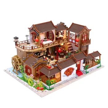 Bērnu Rotaļlietu Diy Namiņš Montēt Koka Miniatūras Lelle, Mājas Mēbeles, Mēbeles Miniatūra Leļļu Namiņš Puzzle Izglītojošas Rotaļlietas Bērniem