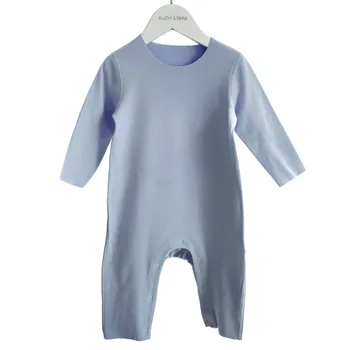 Bērnu Sleepwear Lien Tīrtoņa Krāsu Pidžamu Zēns Jumpsuit Pavasara Rudens Ziemas Kombinezonus Ar Garām Piedurknēm, Augsta Vidukļa Mazuļu Drēbes