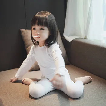 Bērnu Tīras Kokvilnas Pidžamas Komplekts Kids Sleepwear Long Sleeve Bērniem Cietā Gadījuma Naktsveļu Par Toddler Zēni Meitenes Rudens Ziemas