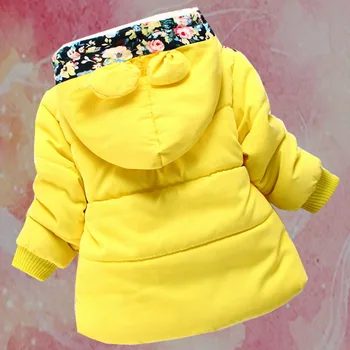 Bērnu valkāt kokvilnas mētelis zēns meitene kapuci jaka virsdrēbes Mickey Minnie karikatūra izšuvumi plus samta siltu mazuli kvalitātes apģērbi