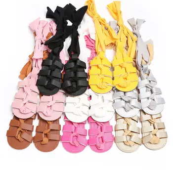 Bērnu Vasaras kurpes zābaki High-top modes Romiešu meiteņu sandales bērniem gladiatoru sandales toddler bērnu sandales Mīksto Dzīvoklis Apavi