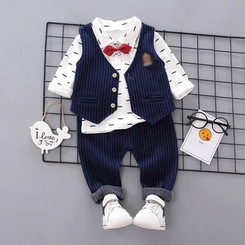 Bērnu Zēnu Drēbes 2020. Gadam Pavasara Rudens Sporta Tērpi Toddler Zēnu Apģērba 3pcs Karikatūra Lācis Veste garām Piedurknēm, Garās Bērniem