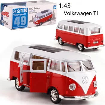 CAIPO 1:38 Volkswagen autobusu T1 Sakausējuma pull-back transportlīdzekļa modelis Lējumiem Metāla Modeļa Automašīnas Par Zēnu Rotaļlietu Kolekcija Draugs Bērniem, Dāvanu