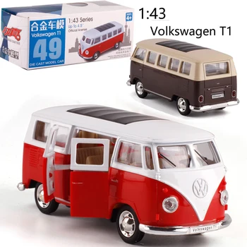 CAIPO 1:38 Volkswagen autobusu T1 Sakausējuma pull-back transportlīdzekļa modelis Lējumiem Metāla Modeļa Automašīnas Par Zēnu Rotaļlietu Kolekcija Draugs Bērniem, Dāvanu