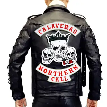 CALACERAS ZIEMEĻU CALI galvaskausa Izšūti punk biker Plāksteri Apģērbu Uzlīmes, Apģērbu Aksesuāri, Emblēmu, 6 GAB./KOMPLEKTS