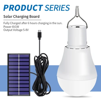 CanLing LED Saules Lampa 15W 250LM USB 5V Saules Enerģijas Vieglo Portatīvo Āra Nometnes Telts Zvejas Spuldze Ar Saules Panelis Bezmaksas Piegāde