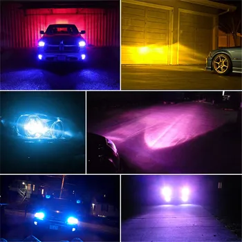 CARCTR 1 Pāris H4, H7 LED Auto Lukturu Gaismas H7 RGB Krāsains APP Kontroles H1, H3, H11 9005 9006 9007 9012 9004 880 881 LED Spuldzes