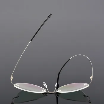 Cat eye stila salokāms ultra-light atmiņas titāna sakausējuma bezrāmju tuvredzība brilles rāmis vīriešiem un sievietēm, optiskās brilles rāmis