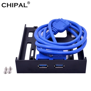 CHIPAL 2 Port USB 3.0 Priekšējā Panelī, Kabeļa Adapteris 5Gbps 20Pin USB3.0 Hub Plastmasas Izplešanās Skava PC Desktop 3.5