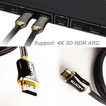 Cinka Sakausējuma Galvu ar Zelta pārklājumu Interfeiss HDMI Adapteri 2.1 Kabeli, 4K*2K Izšķirtspējas HDMI HD Video Līnija Pastiprinātājs TV Projektoru